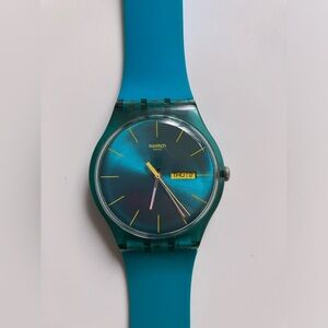Swatch Rebel New Gent unisex watch 41mm face turquoise